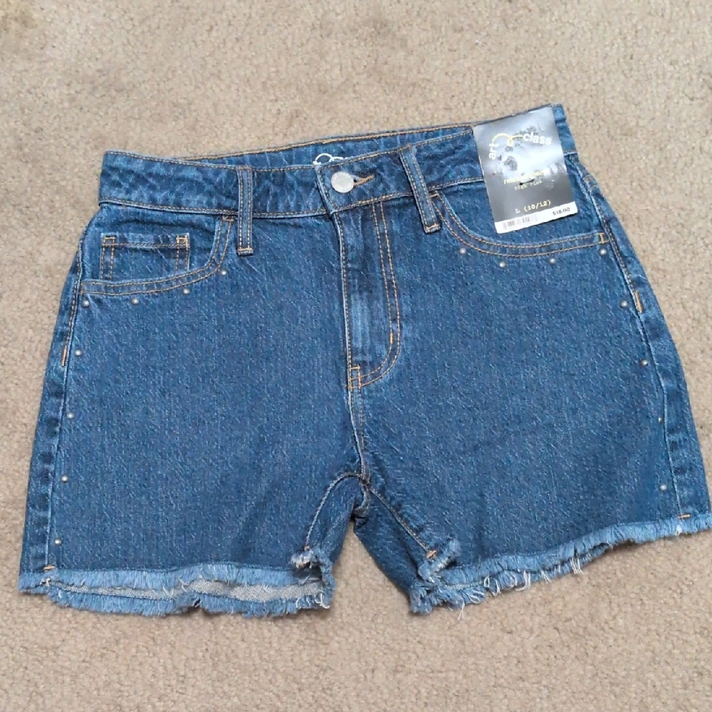 Girls Studded Jean Shorts